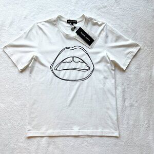 NWT Markus Lupfer Alex Organic Cotton White T-shirt with Sequins, Size Small